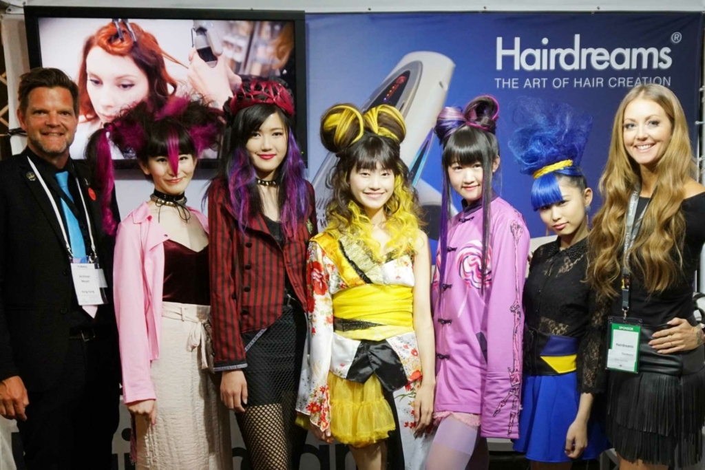 Hairdreams at the Intercoiffure World Congress in Japan with crazy hairstyles and many colours